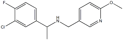 [1-(3-chloro-4-fluorophenyl)ethyl][(6-methoxypyridin-3-yl)methyl]amine 结构式