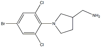 [1-(4-bromo-2,6-dichlorophenyl)pyrrolidin-3-yl]methanamine 结构式