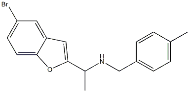 [1-(5-bromo-1-benzofuran-2-yl)ethyl][(4-methylphenyl)methyl]amine 结构式