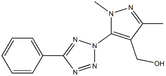 [1,3-dimethyl-5-(5-phenyl-2H-1,2,3,4-tetrazol-2-yl)-1H-pyrazol-4-yl]methanol 结构式