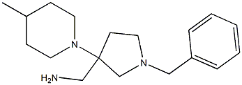 [1-benzyl-3-(4-methylpiperidin-1-yl)pyrrolidin-3-yl]methanamine 结构式