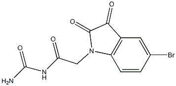 [2-(5-bromo-2,3-dioxo-2,3-dihydro-1H-indol-1-yl)acetyl]urea 结构式