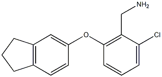 [2-chloro-6-(2,3-dihydro-1H-inden-5-yloxy)phenyl]methanamine 结构式