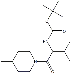 [2-Methyl-1-(4-methyl-piperidine-1-carbonyl)-propyl]-carbamic acid tert-butyl ester 结构式