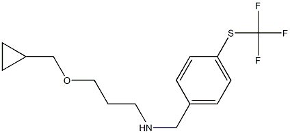 [3-(cyclopropylmethoxy)propyl]({4-[(trifluoromethyl)sulfanyl]phenyl}methyl)amine 结构式