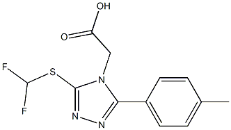 [3-[(difluoromethyl)thio]-5-(4-methylphenyl)-4H-1,2,4-triazol-4-yl]acetic acid 结构式