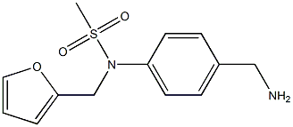 [4-(aminomethyl)phenyl]-N-(furan-2-ylmethyl)methanesulfonamide 结构式