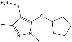 [5-(cyclopentyloxy)-1,3-dimethyl-1H-pyrazol-4-yl]methanamine 结构式