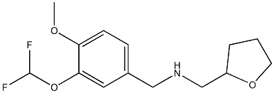 {[3-(difluoromethoxy)-4-methoxyphenyl]methyl}(oxolan-2-ylmethyl)amine 结构式