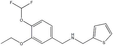 {[4-(difluoromethoxy)-3-ethoxyphenyl]methyl}(thiophen-2-ylmethyl)amine 结构式