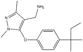 {1,3-dimethyl-5-[4-(2-methylbutan-2-yl)phenoxy]-1H-pyrazol-4-yl}methanamine 结构式