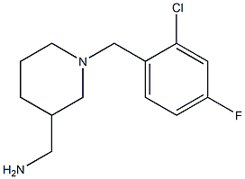 {1-[(2-chloro-4-fluorophenyl)methyl]piperidin-3-yl}methanamine 结构式