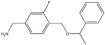 {3-fluoro-4-[(1-phenylethoxy)methyl]phenyl}methanamine 结构式