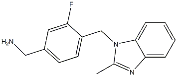 {3-fluoro-4-[(2-methyl-1H-1,3-benzodiazol-1-yl)methyl]phenyl}methanamine 结构式