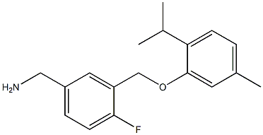 {4-fluoro-3-[5-methyl-2-(propan-2-yl)phenoxymethyl]phenyl}methanamine 结构式