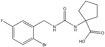 1-({[(2-bromo-5-fluorophenyl)methyl]carbamoyl}amino)cyclopentane-1-carboxylic acid 结构式