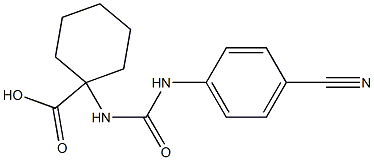 1-({[(4-cyanophenyl)amino]carbonyl}amino)cyclohexanecarboxylic acid 结构式
