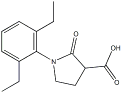 1-(2,6-diethylphenyl)-2-oxopyrrolidine-3-carboxylic acid 结构式