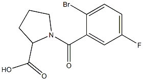 1-(2-bromo-5-fluorobenzoyl)pyrrolidine-2-carboxylic acid 结构式