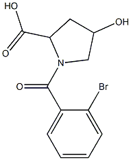 1-(2-bromobenzoyl)-4-hydroxypyrrolidine-2-carboxylic acid 结构式