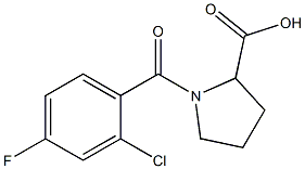 1-(2-chloro-4-fluorobenzoyl)pyrrolidine-2-carboxylic acid 结构式