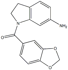 1-(2H-1,3-benzodioxol-5-ylcarbonyl)-2,3-dihydro-1H-indol-6-amine 结构式