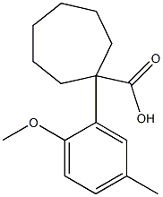 1-(2-methoxy-5-methylphenyl)cycloheptane-1-carboxylic acid 结构式