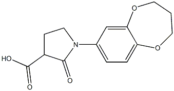 1-(3,4-dihydro-2H-1,5-benzodioxepin-7-yl)-2-oxopyrrolidine-3-carboxylic acid 结构式