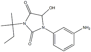 1-(3-aminophenyl)-5-hydroxy-3-(2-methylbutan-2-yl)imidazolidine-2,4-dione 结构式