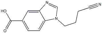1-(3-cyanopropyl)-1H-1,3-benzodiazole-5-carboxylic acid 结构式