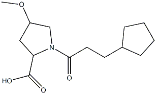 1-(3-cyclopentylpropanoyl)-4-methoxypyrrolidine-2-carboxylic acid 结构式