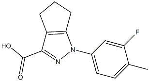 1-(3-fluoro-4-methylphenyl)-1,4,5,6-tetrahydrocyclopenta[c]pyrazole-3-carboxylic acid 结构式