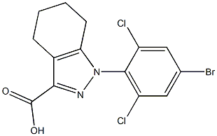 1-(4-bromo-2,6-dichlorophenyl)-4,5,6,7-tetrahydro-1H-indazole-3-carboxylic acid 结构式