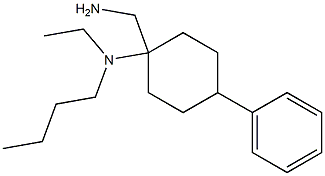 1-(aminomethyl)-N-butyl-N-ethyl-4-phenylcyclohexan-1-amine 结构式