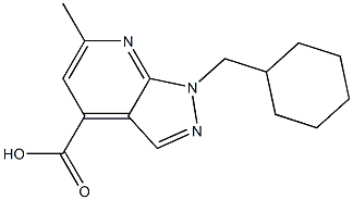 1-(cyclohexylmethyl)-6-methyl-1H-pyrazolo[3,4-b]pyridine-4-carboxylic acid 结构式