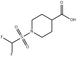 1-(difluoromethane)sulfonylpiperidine-4-carboxylic acid 结构式