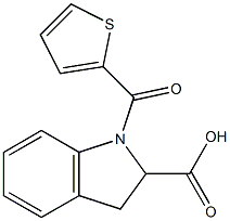 1-(thiophen-2-ylcarbonyl)-2,3-dihydro-1H-indole-2-carboxylic acid 结构式