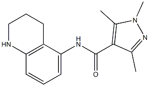 1,3,5-trimethyl-N-(1,2,3,4-tetrahydroquinolin-5-yl)-1H-pyrazole-4-carboxamide 结构式