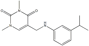 1,3-dimethyl-5-({[3-(propan-2-yl)phenyl]amino}methyl)-1,2,3,4-tetrahydropyrimidine-2,4-dione 结构式