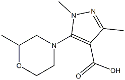 1,3-dimethyl-5-(2-methylmorpholin-4-yl)-1H-pyrazole-4-carboxylic acid 结构式