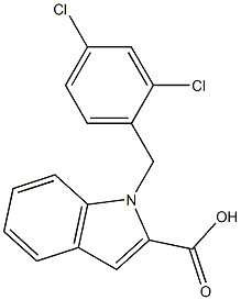1-[(2,4-dichlorophenyl)methyl]-1H-indole-2-carboxylic acid 结构式