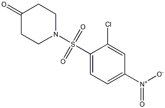 1-[(2-chloro-4-nitrobenzene)sulfonyl]piperidin-4-one 结构式
