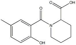 1-[(2-hydroxy-5-methylphenyl)carbonyl]piperidine-2-carboxylic acid 结构式