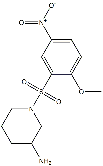 1-[(2-methoxy-5-nitrobenzene)sulfonyl]piperidin-3-amine 结构式