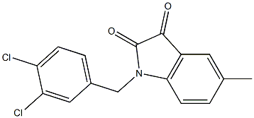 1-[(3,4-dichlorophenyl)methyl]-5-methyl-2,3-dihydro-1H-indole-2,3-dione 结构式