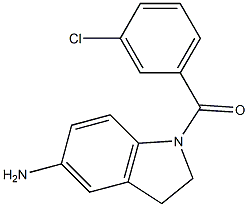 1-[(3-chlorophenyl)carbonyl]-2,3-dihydro-1H-indol-5-amine 结构式