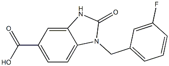 1-[(3-fluorophenyl)methyl]-2-oxo-2,3-dihydro-1H-1,3-benzodiazole-5-carboxylic acid 结构式