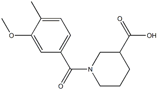 1-[(3-methoxy-4-methylphenyl)carbonyl]piperidine-3-carboxylic acid 结构式