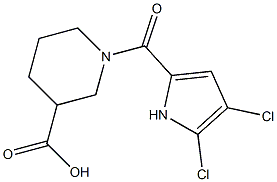 1-[(4,5-dichloro-1H-pyrrol-2-yl)carbonyl]piperidine-3-carboxylic acid 结构式