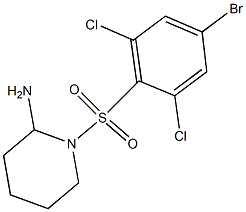 1-[(4-bromo-2,6-dichlorobenzene)sulfonyl]piperidin-2-amine 结构式